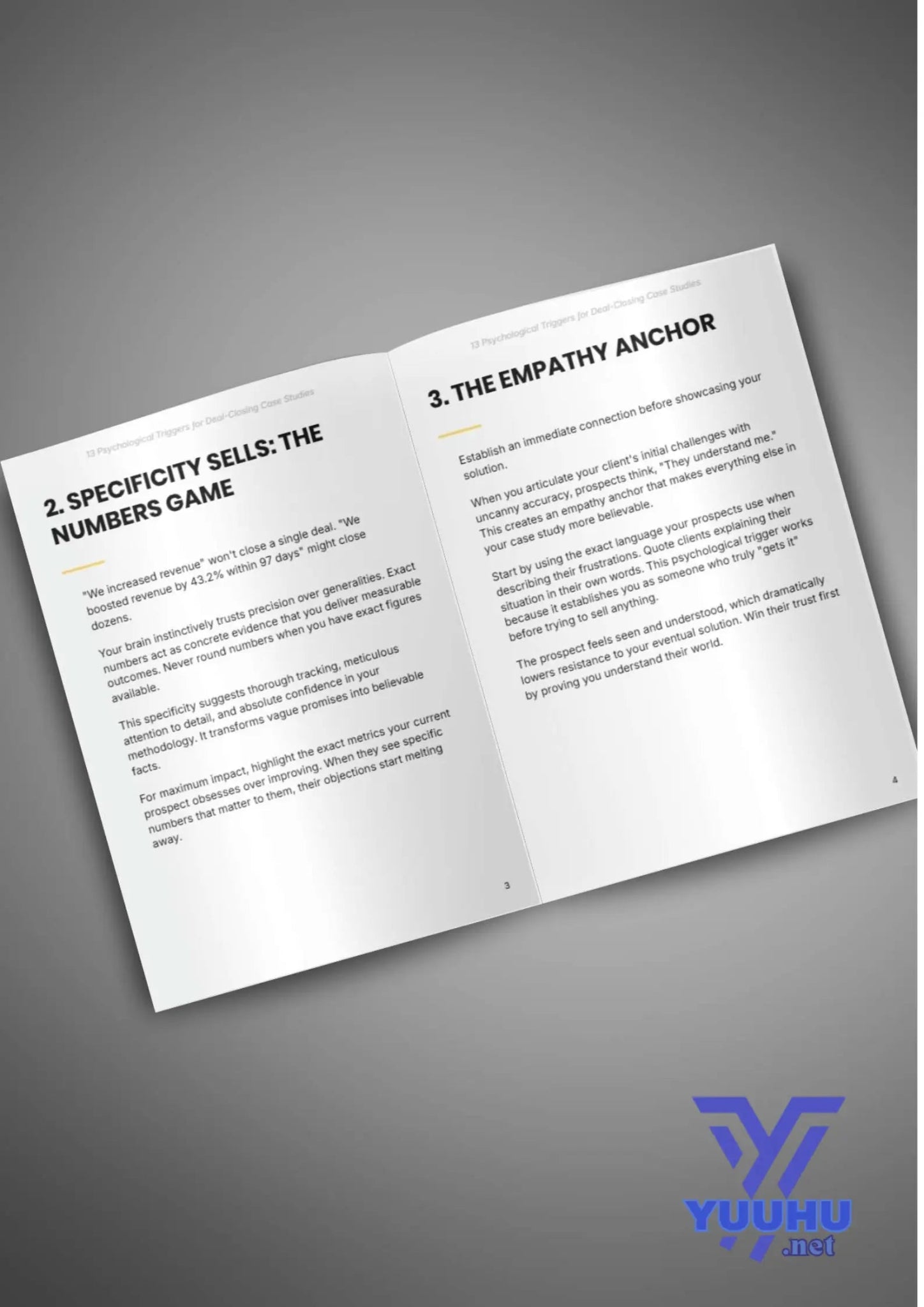 13 Psychological Triggers for Deal - Closing Case Studies - Yuuhu E - Book