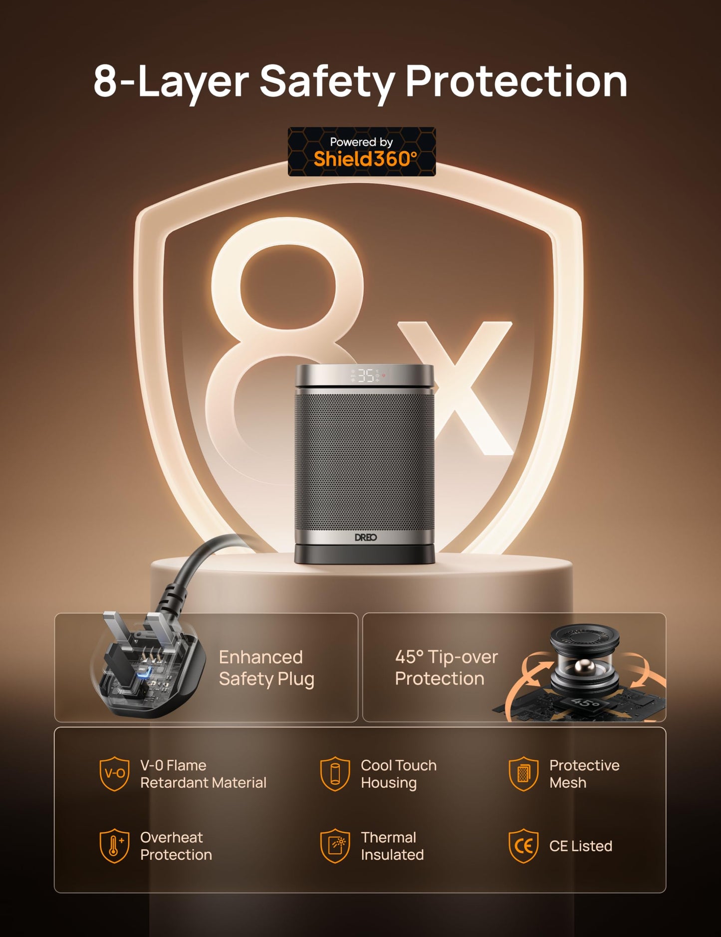 Dreo Electric Space Heater, 70° Oscillating Portable Heaters for Home, 1500W PTC Ceramic Heater with Thermostat, Remote Control, 3-Mode 3-Speed, 1-12H Timer, Overheat & Tip-Over Protection, ECO-Mode