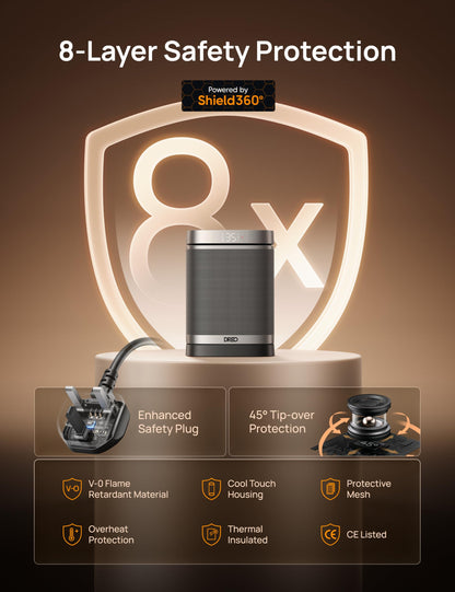 Dreo Electric Space Heater, 70° Oscillating Portable Heaters for Home, 1500W PTC Ceramic Heater with Thermostat, Remote Control, 3-Mode 3-Speed, 1-12H Timer, Overheat & Tip-Over Protection, ECO-Mode