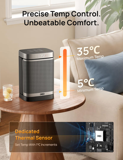 Dreo Electric Space Heater, 70° Oscillating Portable Heaters for Home, 1500W PTC Ceramic Heater with Thermostat, Remote Control, 3-Mode 3-Speed, 1-12H Timer, Overheat & Tip-Over Protection, ECO-Mode