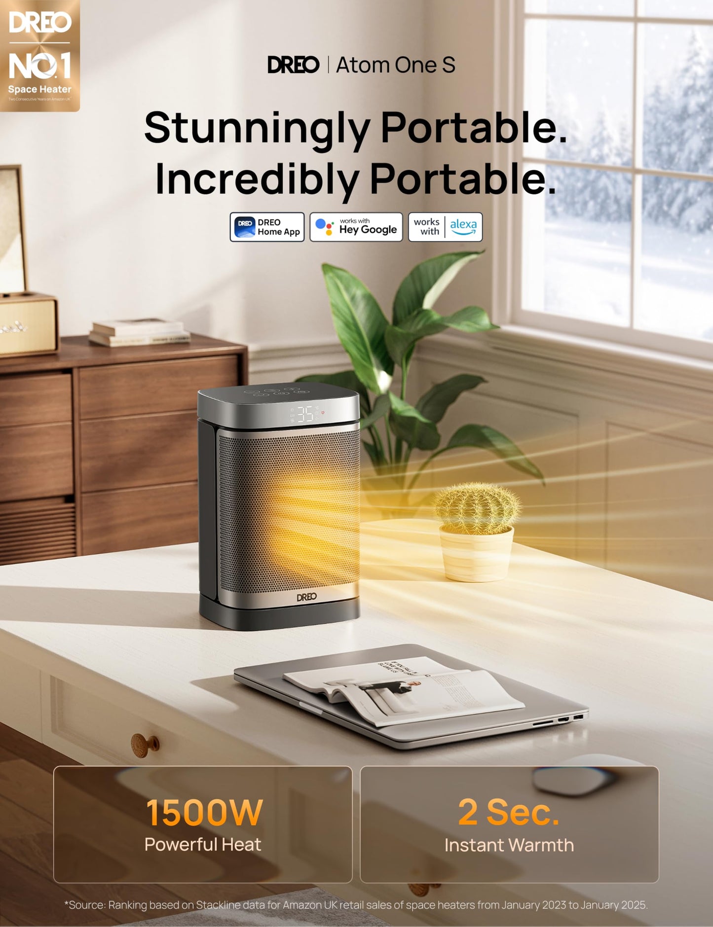 Dreo Electric Space Heater, 70° Oscillating Portable Heaters for Home, 1500W PTC Ceramic Heater with Thermostat, Remote Control, 3-Mode 3-Speed, 1-12H Timer, Overheat & Tip-Over Protection, ECO-Mode