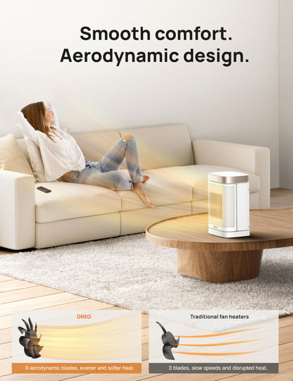 Dreo Electric Space Heater, 70° Oscillating Portable Heaters for Home, 1500W PTC Ceramic Heater with Thermostat, Remote Control, 3-Mode 3-Speed, 1-12H Timer, Overheat & Tip-Over Protection, ECO-Mode