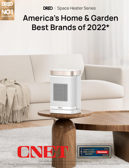 Dreo Electric Space Heater, 70° Oscillating Portable Heaters for Home, 1500W PTC Ceramic Heater with Thermostat, Remote Control, 3-Mode 3-Speed, 1-12H Timer, Overheat & Tip-Over Protection, ECO-Mode