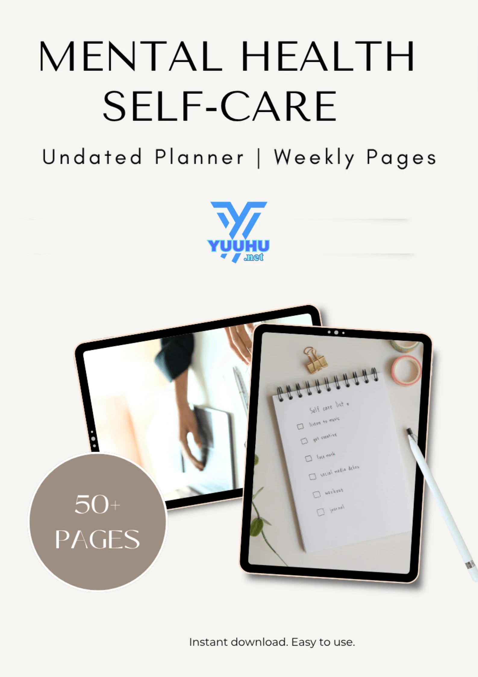 Transform your daily routine: track moods, set self-care goals, and cultivate clarity with our thoughtfully designed self-care planner.