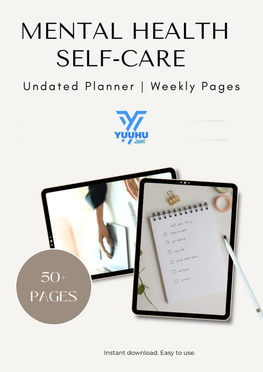 Transform your daily routine: track moods, set self-care goals, and cultivate clarity with our thoughtfully designed self-care planner.